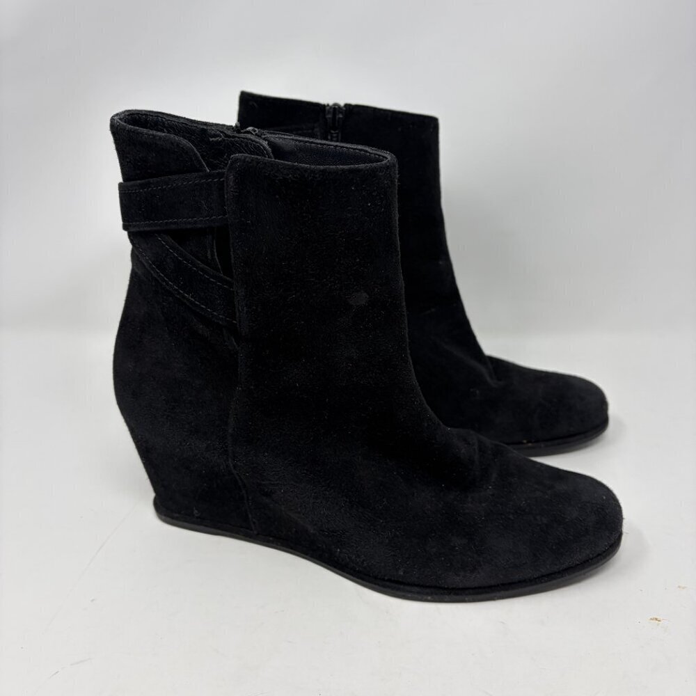 Stuart Weitzman women's suede Fitness wedges 8.5 M black ankle booties - Picture 1 of 11